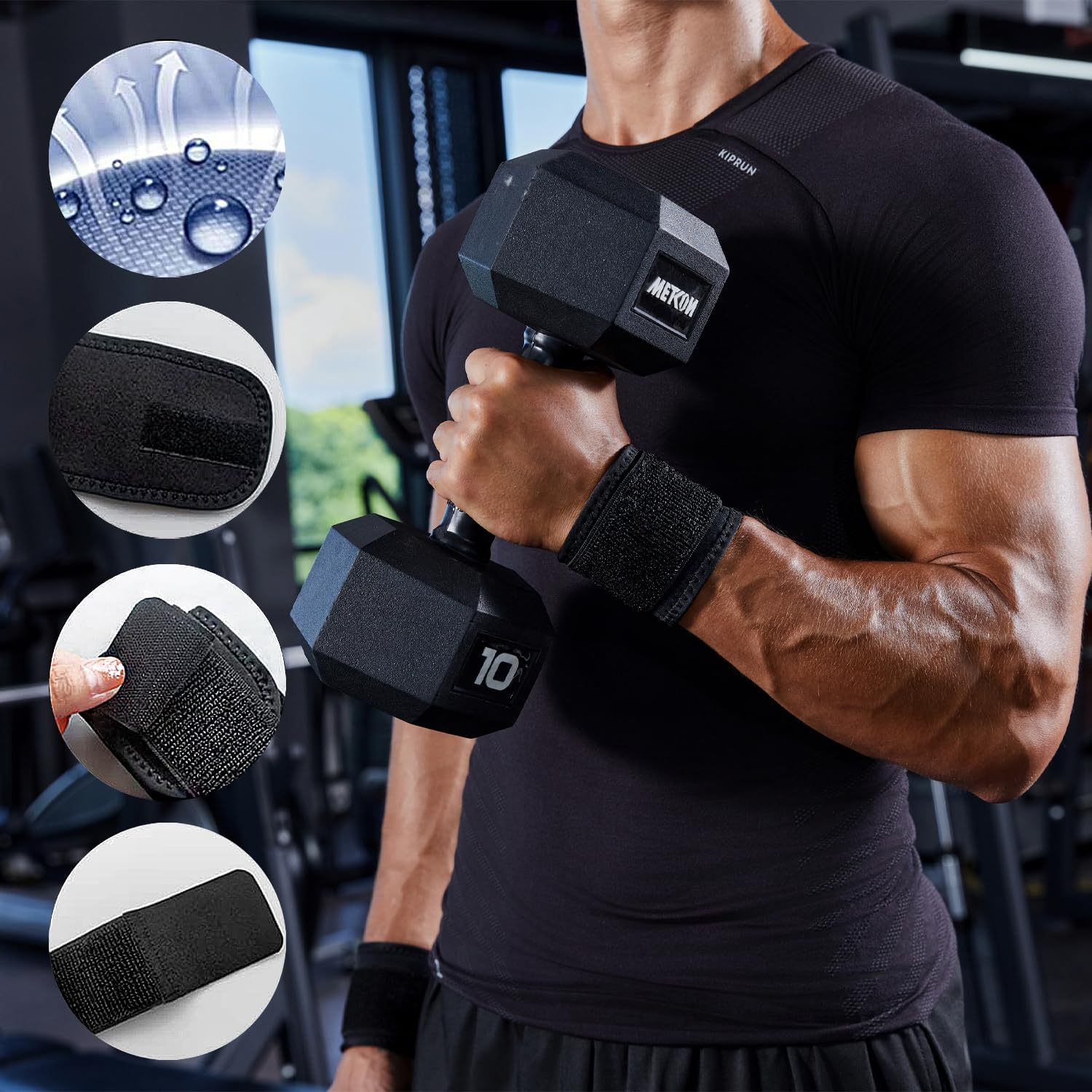 2 Pack Wrist Brace Adjustable Wrist Support Wrist Straps for Fitness Weightlifting, Tendonitis, Carpal Tunnel Arthritis, Wrist Wraps Wrist Pain Relief Highly Elastic