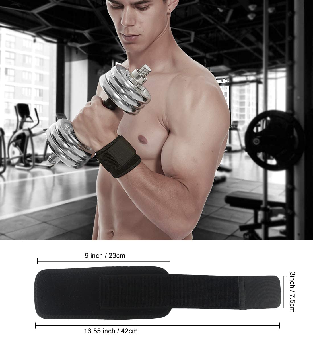 2 Pack Wrist Brace Adjustable Wrist Support Wrist Straps for Fitness Weightlifting, Tendonitis, Carpal Tunnel Arthritis, Wrist Wraps Wrist Pain Relief Highly Elastic