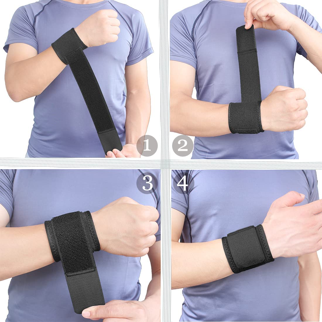 2 Pack Wrist Brace Adjustable Wrist Support Wrist Straps for Fitness Weightlifting, Tendonitis, Carpal Tunnel Arthritis, Wrist Wraps Wrist Pain Relief Highly Elastic