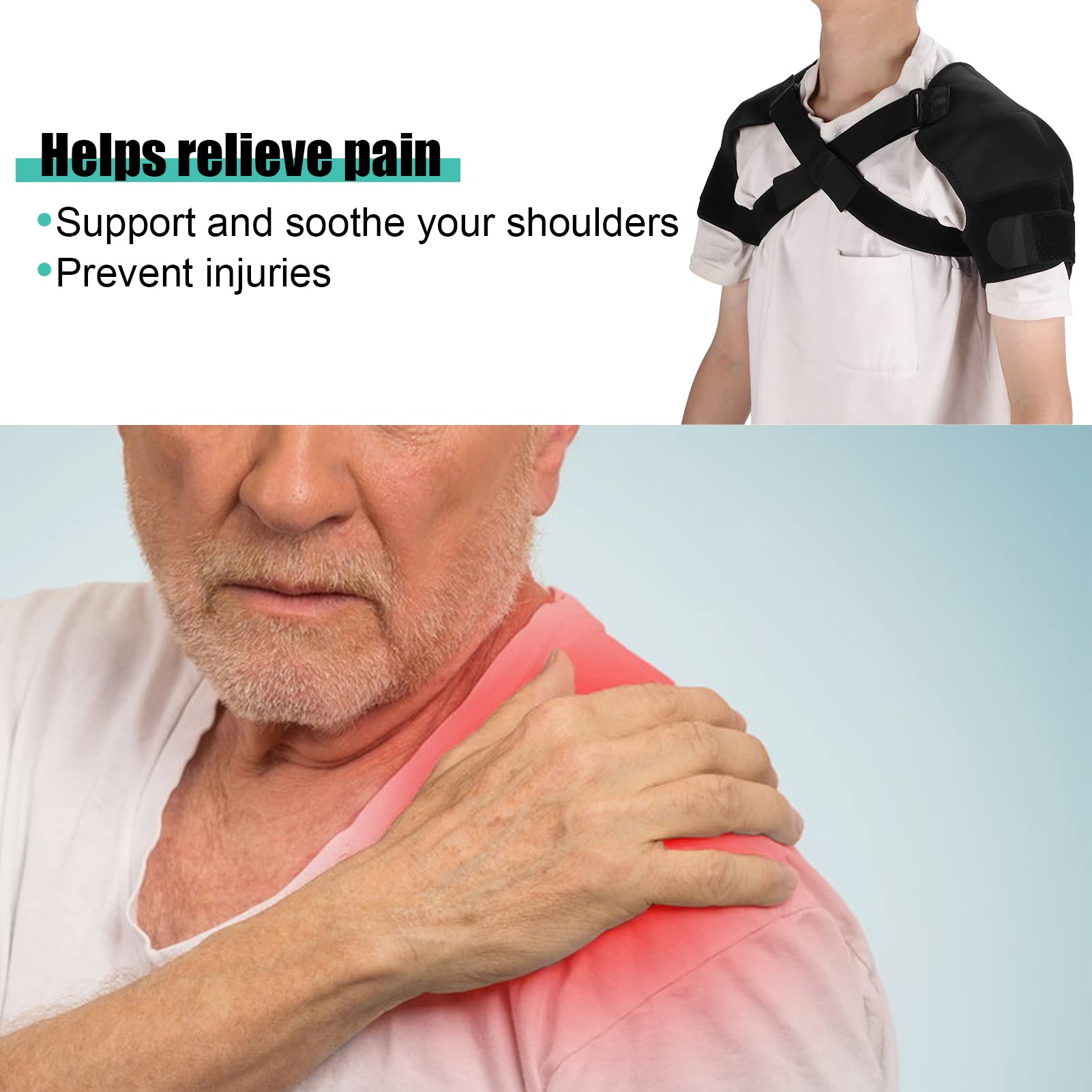 Elastic Shoulder Bandage Shoulder Belt, Double Shoulder Support Shoulder Wrap Protector Shoulder Strap Brace for Outdoor Hiking Lifting Sports For Posture Correction Shoulder Belt Back Stabilizer