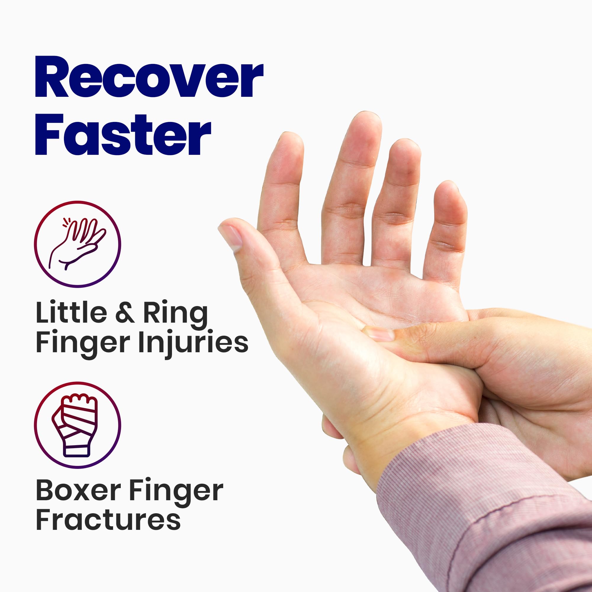 Finger Splint Hand Brace | Pinky Finger Splint For Boxer Fractures, Broken Ring Finger | Little Finger Cast, Trigger Finger Immobilizer Straightener, Ulnar Gutter Splint Support