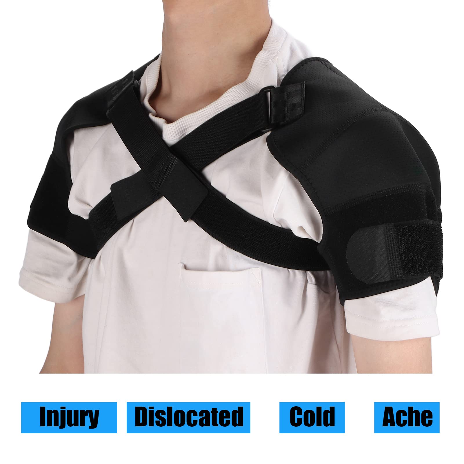 Elastic Shoulder Bandage Shoulder Belt, Double Shoulder Support Shoulder Wrap Protector Shoulder Strap Brace for Outdoor Hiking Lifting Sports For Posture Correction Shoulder Belt Back Stabilizer