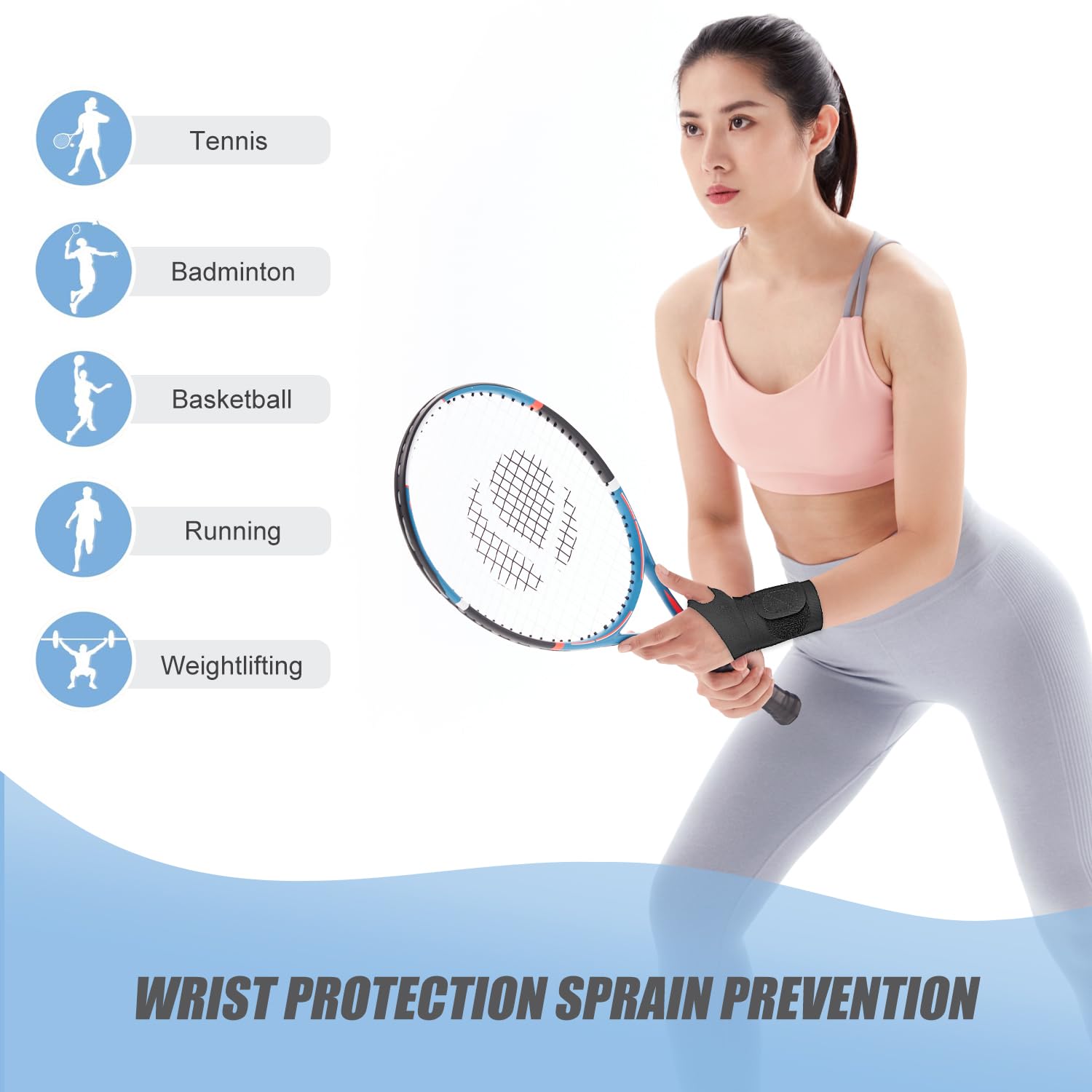 Thin Wrist Brace Support for Carpal Tunnel, Pain Relief, Arthritis, Tendonitis, Elastic Wrist Wraps Right and Left Hands - Compression and Support for Fitness