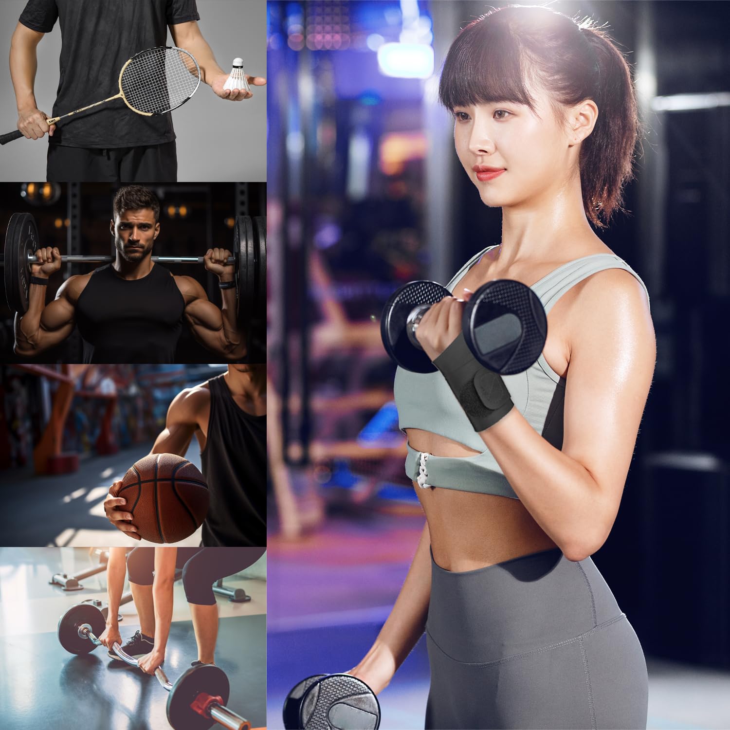 Thin Wrist Brace Support for Carpal Tunnel, Pain Relief, Arthritis, Tendonitis, Elastic Wrist Wraps Right and Left Hands - Compression and Support for Fitness