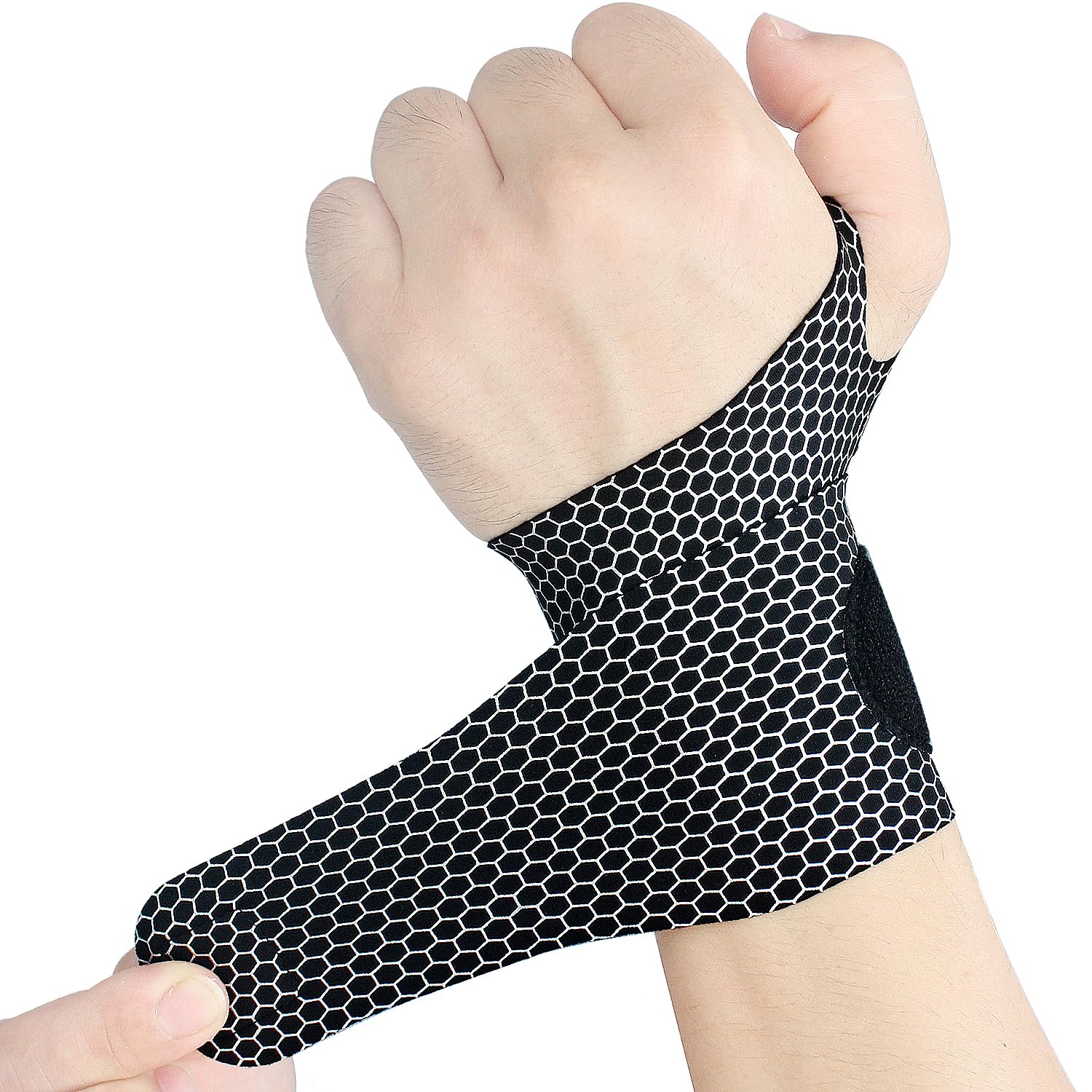 Thin Wrist Brace Support for Carpal Tunnel, Pain Relief, Arthritis, Tendonitis, Elastic Wrist Wraps Right and Left Hands - Compression and Support for Fitness