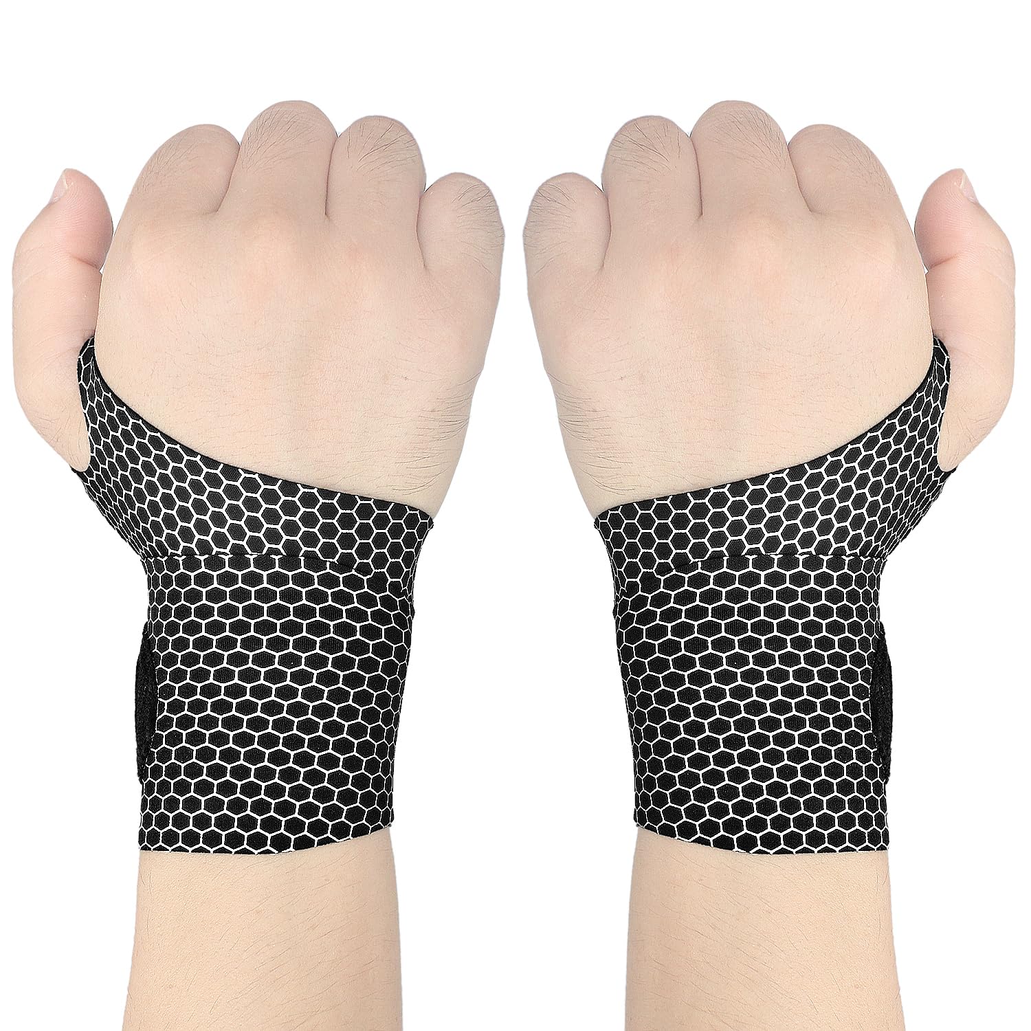 Thin Wrist Brace Support for Carpal Tunnel, Pain Relief, Arthritis, Tendonitis, Elastic Wrist Wraps Right and Left Hands - Compression and Support for Fitness