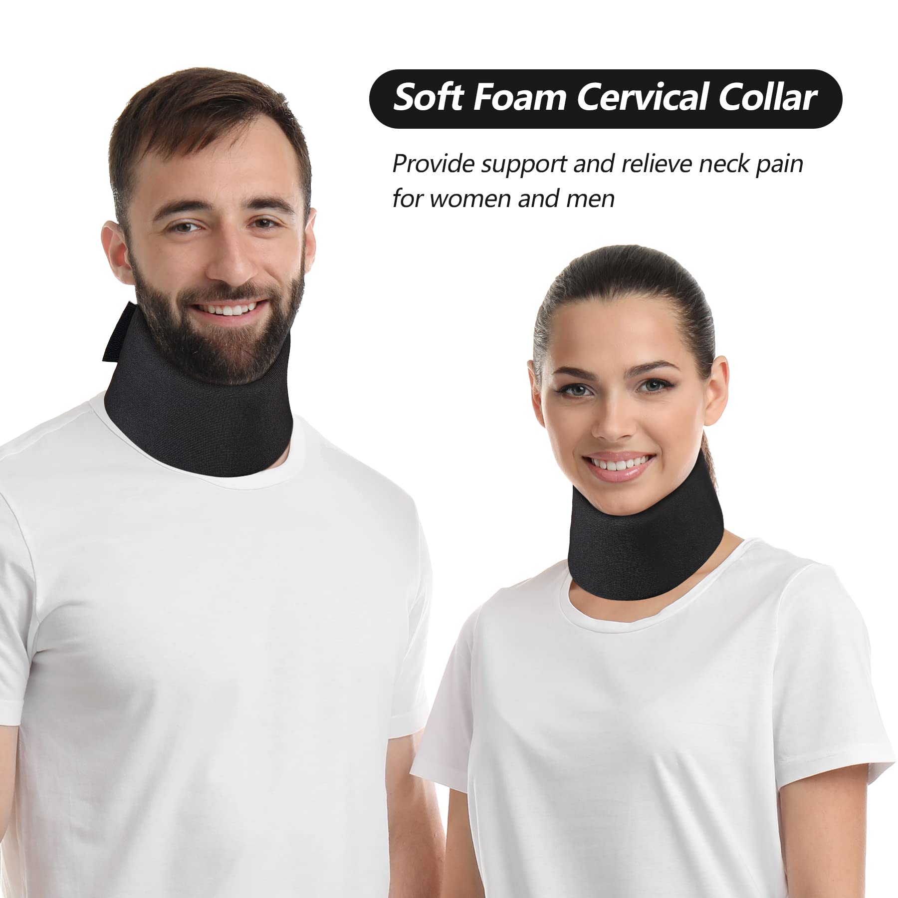 Soft Foam Neck Brace Universal Cervical Collar, Adjustable Support Brace for Sleeping - Relieves Pain and Spine Pressure, Neck Collar After Whiplash or Injury (3