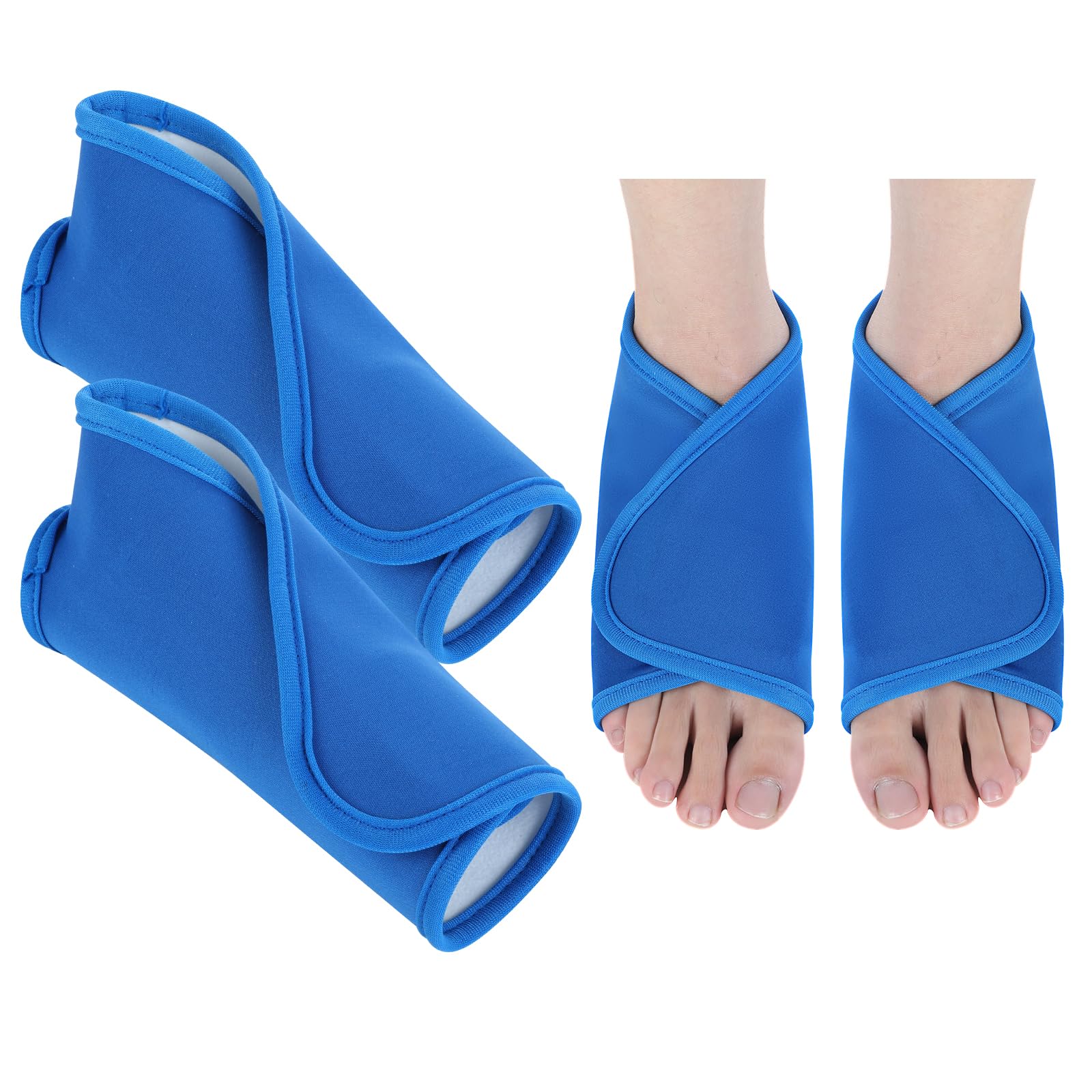 Castor Oil Pack Wrap for Ankle 2pcs, Adjustable Ankle Wrap for Plantar Fasciitis Relief, Reusable Plantar Fasciitis Brace Castor Oil Compress for Women & Men Ankle Support
