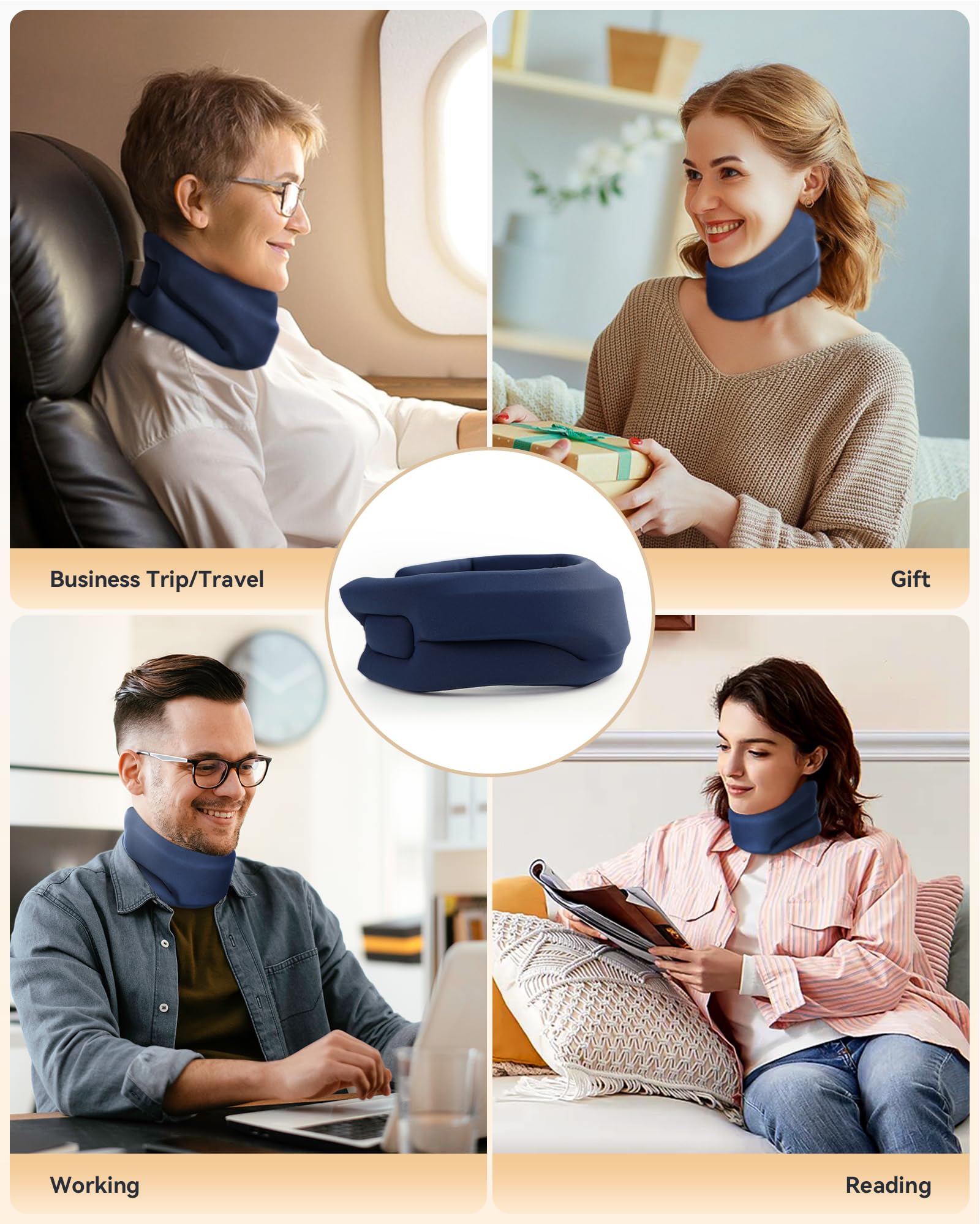 Heated Neck Brace Cervical Collar - Neck Support Brace for Sleeping, Soft Foam Wraps Keep Vertebrae Stable and Aligned for Relief of Cervical Spine Pressure for Women & Men