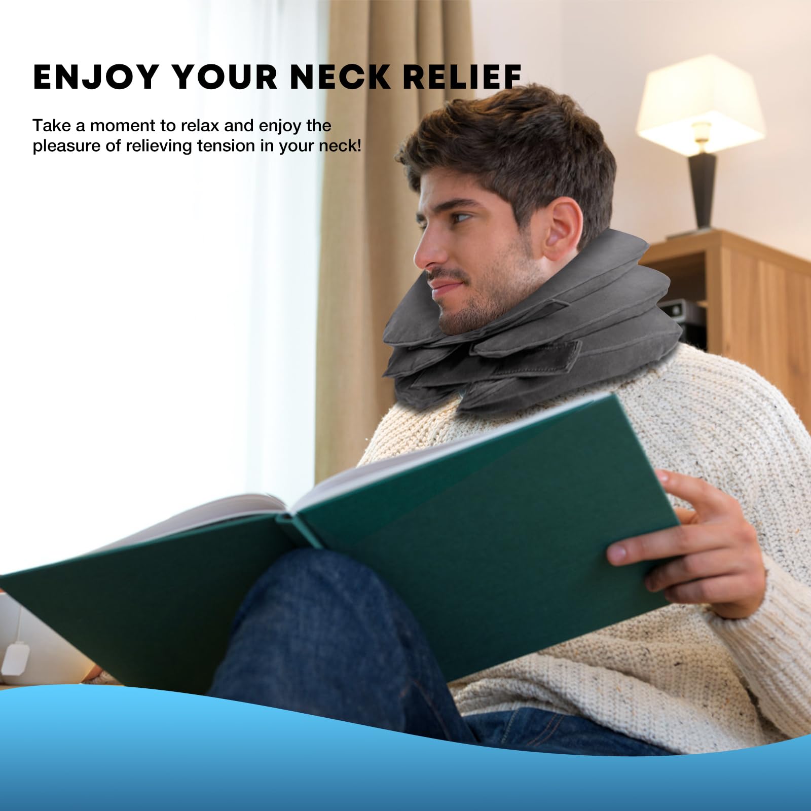 Cervical Neck Traction Device, Neck Stretcher for Neck Pain Relief, Neck Traction Device for Home Use, Neck Decompression Devices, Inflatable Stretcher, Neck Brace & Neck Decompression