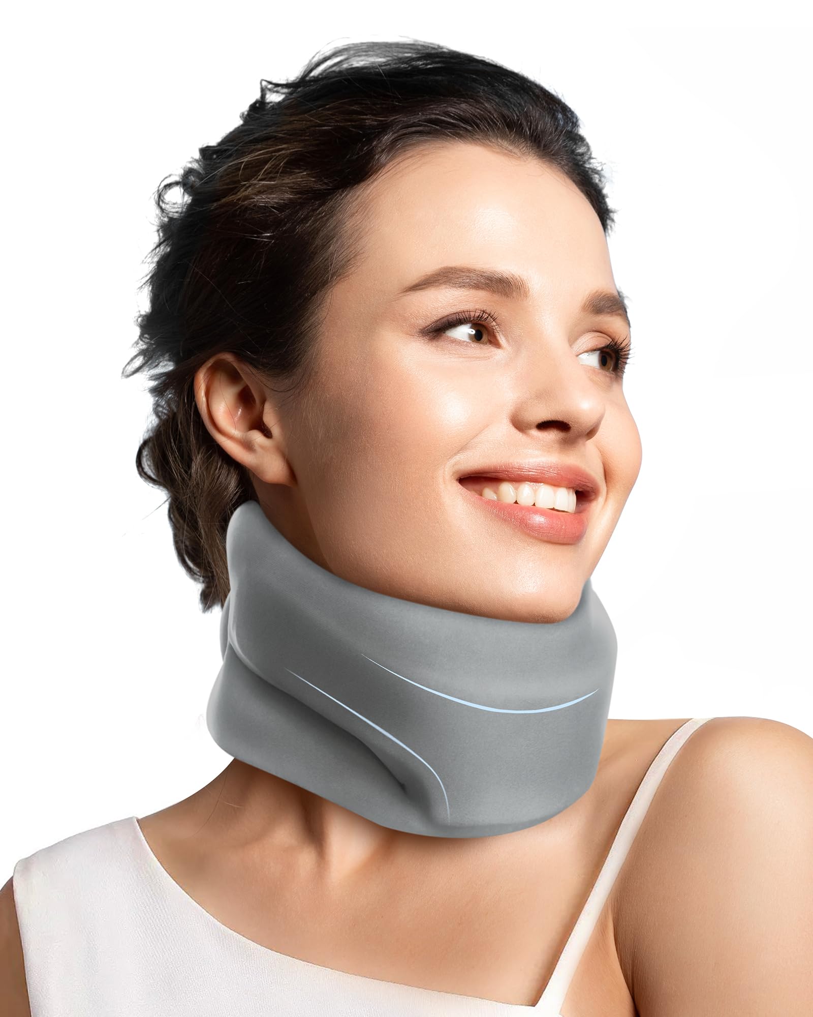 Neck Brace Cervical Collar - Neck Support Brace for Sleeping, Soft Foam Wraps Keep Vertebrae Stable and Aligned for Relief of Cervical Spine Pressure for Women & Men
