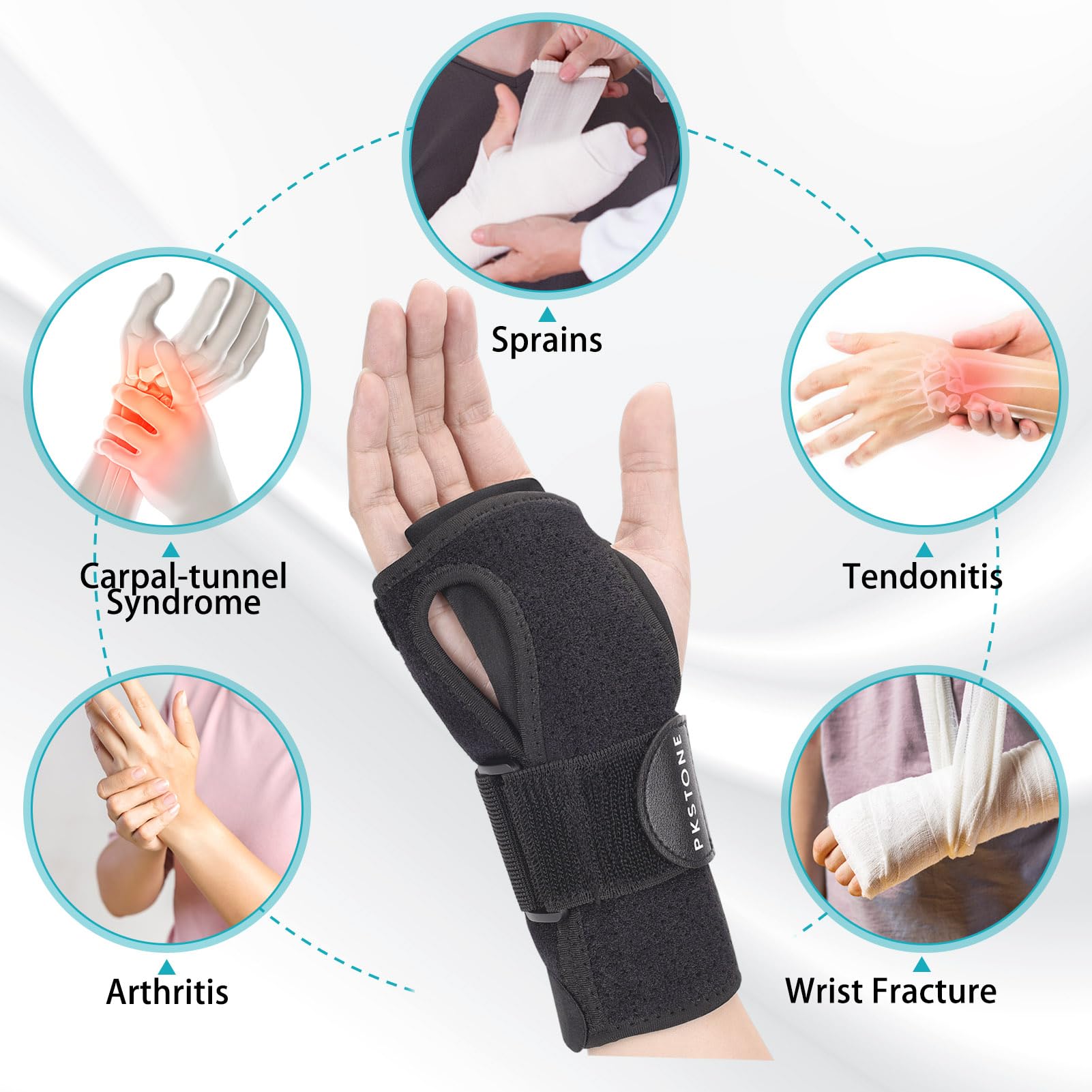 Wrist Brace,Wrist Splint,Hand Brace,Carpal Tunnel Wrist Brace Night Support with Removable Pads,Helps Relieve Tendinitis Arthritis Carpal Tunnel Pain