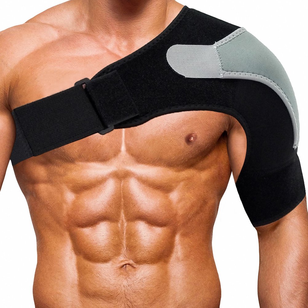 Shoulder Stability Brace Adjustable Shoulder Brace Support with Pressure Pad, Light Breathable Neoprene Rotator Cuff Shoulder Support for Sport, Dislocated AC Joint, Labrum Tear, Shoulder Pain
