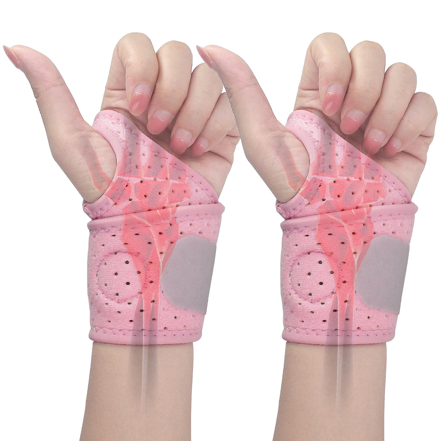 Thin Wrist Brace Support for Carpal Tunnel, Pain Relief, Arthritis, Tendonitis, Elastic Wrist Wraps Right and Left Hands - Compression and Support for Fitness
