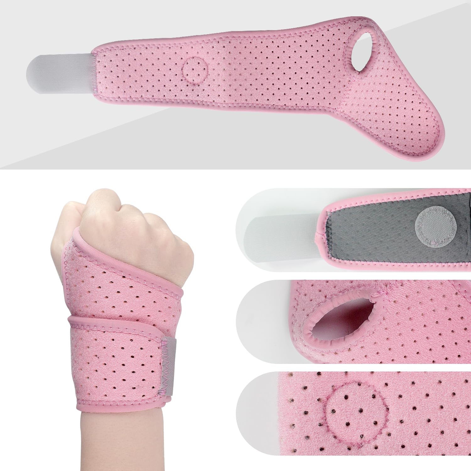 Thin Wrist Brace Support for Carpal Tunnel, Pain Relief, Arthritis, Tendonitis, Elastic Wrist Wraps Right and Left Hands - Compression and Support for Fitness