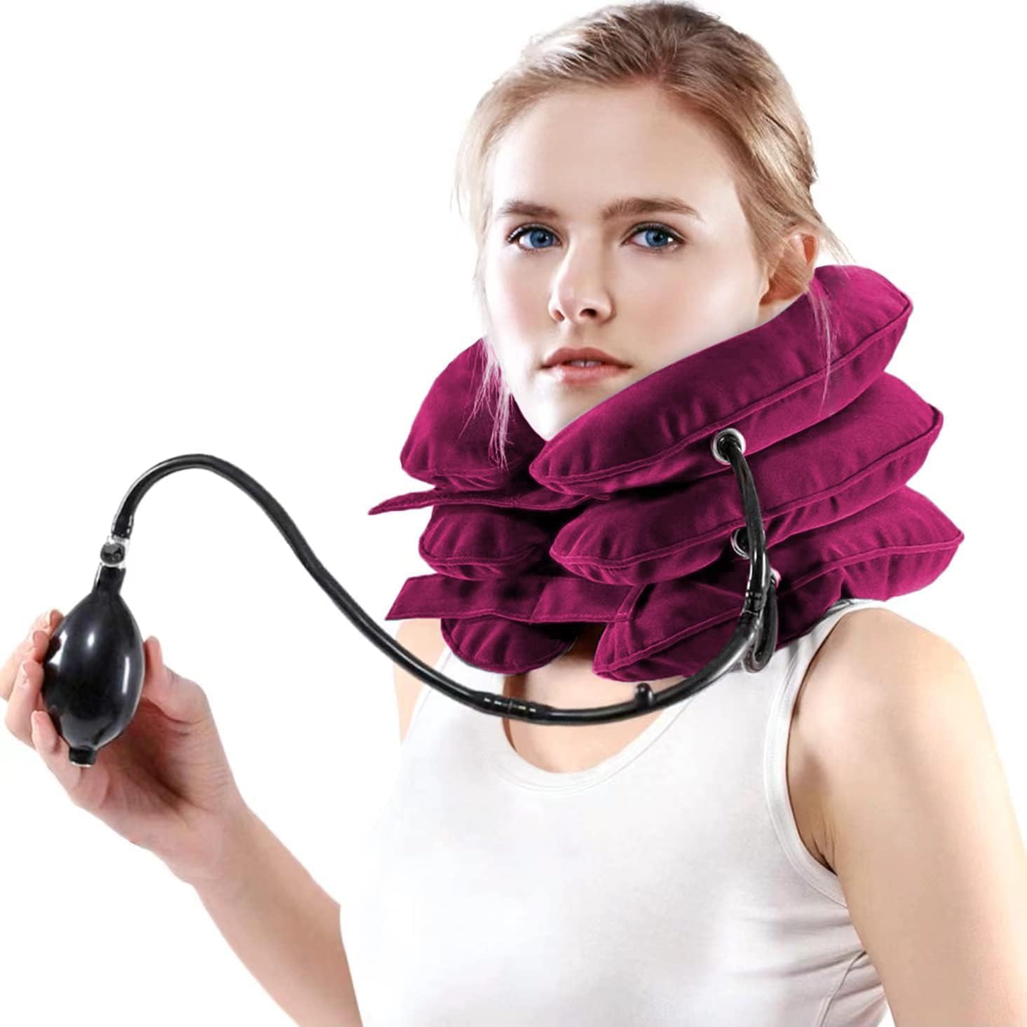Cervical Neck Traction Device, Neck Stretcher for Neck Pain Relief, Neck Traction Device for Home Use, Neck Decompression Devices, Inflatable Stretcher, Neck Brace & Neck Decompression