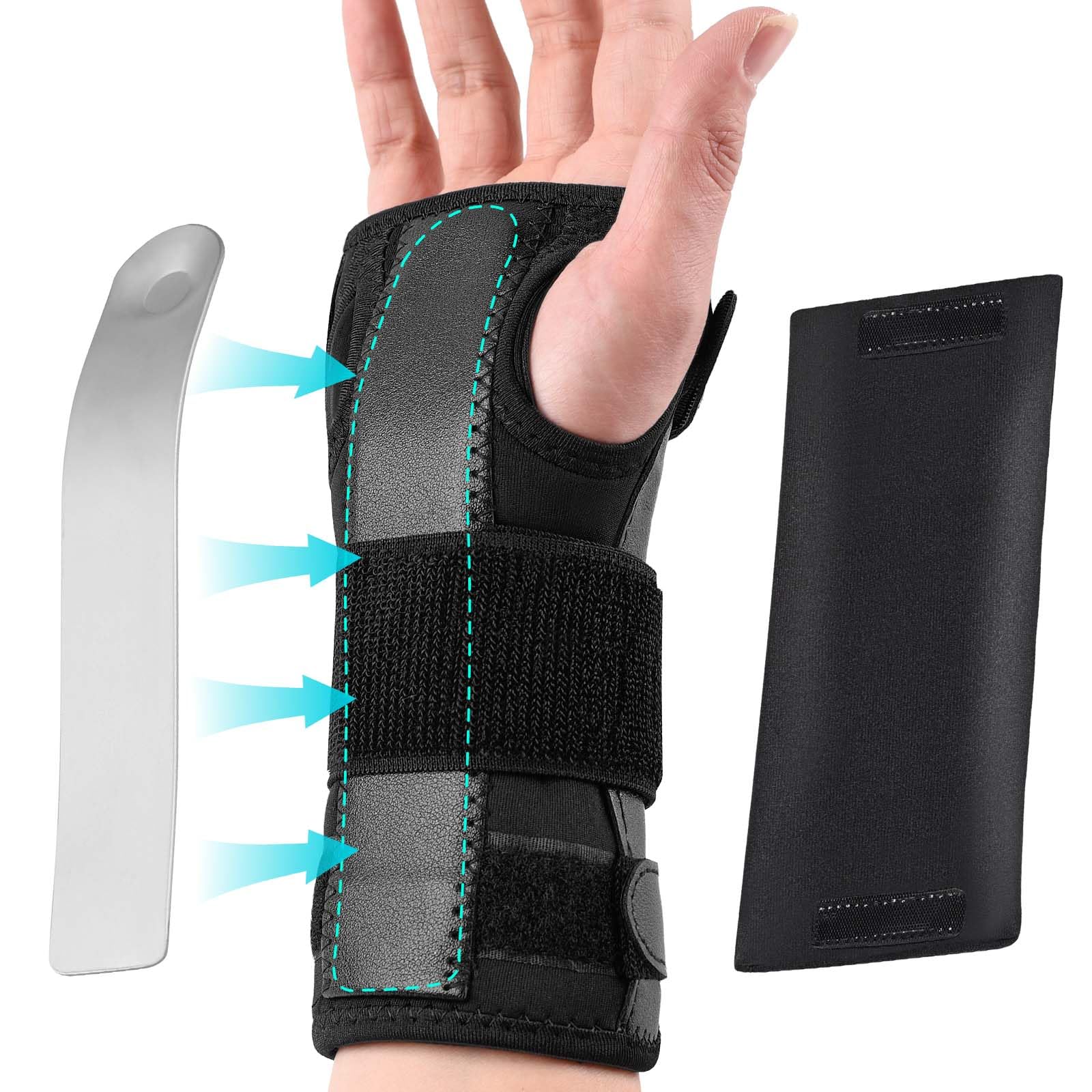 Wrist Splint for Carpal-Tunnel Syndrome, Adjustable Compression Wrist Brace for Right and Left Hand, Pain Relief for Arthritis, Tendonitis, Sprains