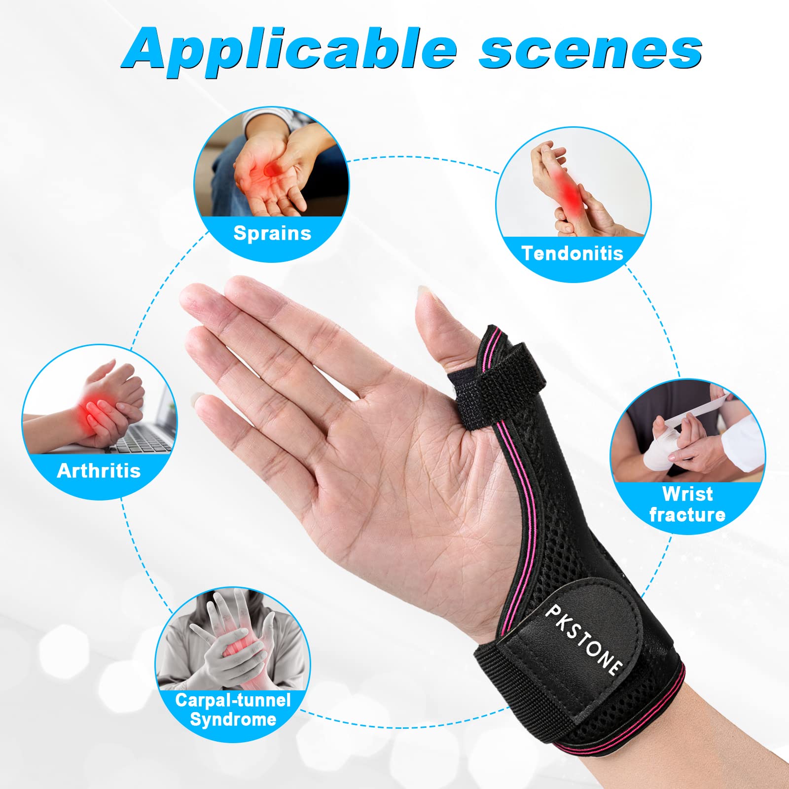 Wrist Splint for Carpal-Tunnel Syndrome, Adjustable Compression Wrist Brace for Right and Left Hand, Pain Relief for Arthritis, Tendonitis, Sprains