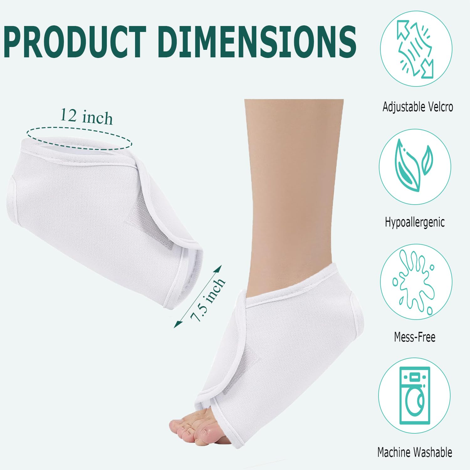 Castor Oil Pack Wrap for Ankle 2pcs, Adjustable Ankle Wrap for Plantar Fasciitis Relief, Reusable Plantar Fasciitis Brace Castor Oil Compress for Women & Men Ankle Support