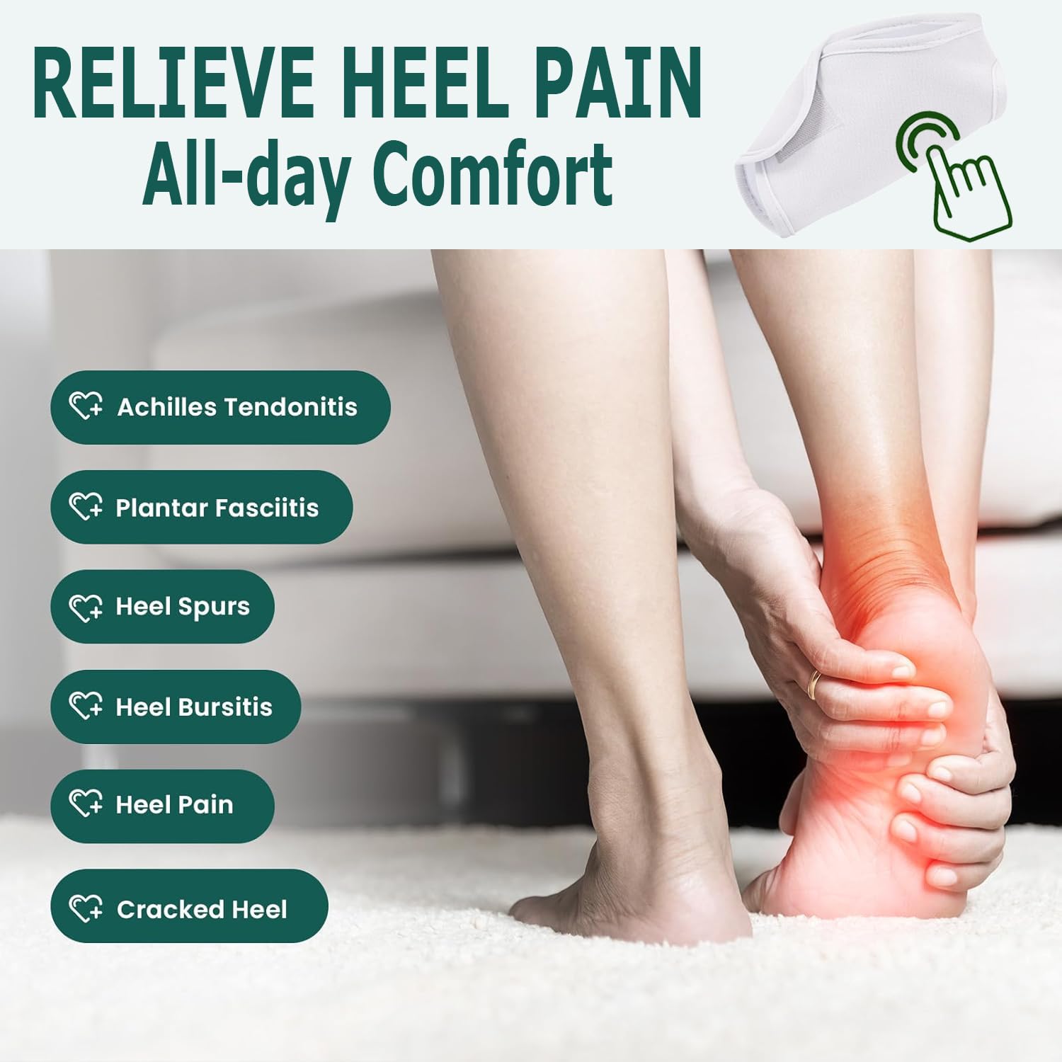 Castor Oil Pack Wrap for Ankle 2pcs, Adjustable Ankle Wrap for Plantar Fasciitis Relief, Reusable Plantar Fasciitis Brace Castor Oil Compress for Women & Men Ankle Support