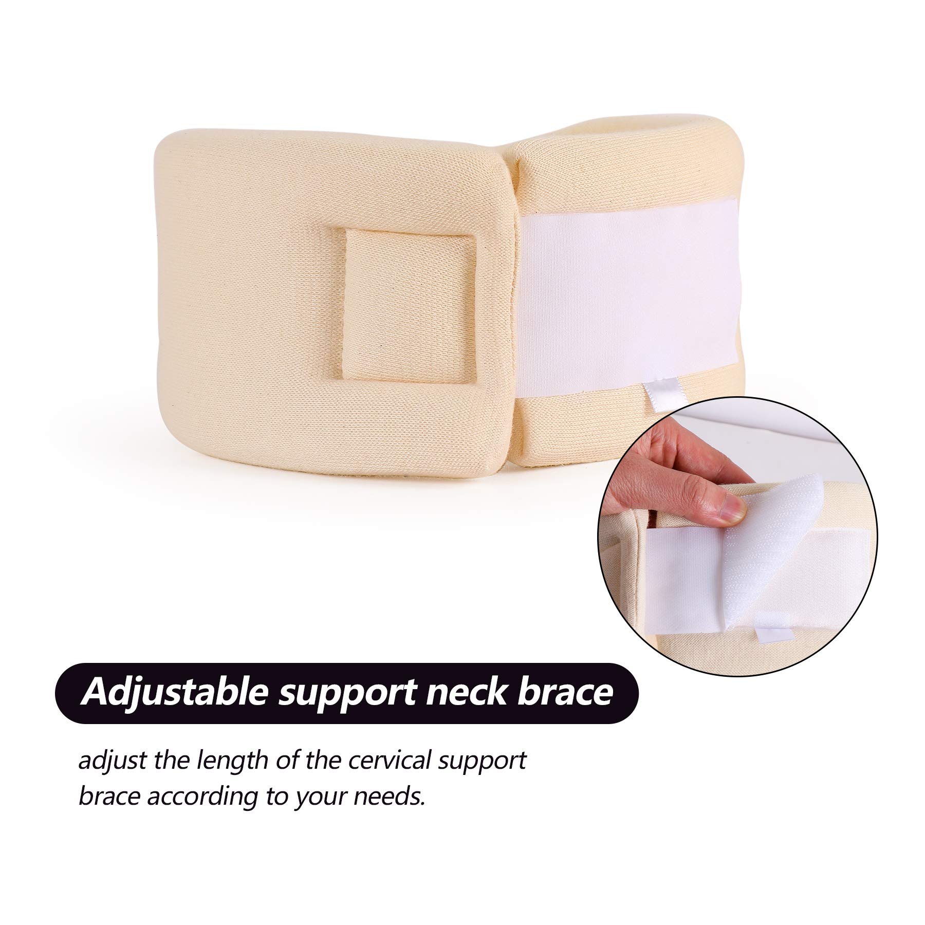 Soft Foam Neck Brace Universal Cervical Collar, Adjustable Support Brace for Sleeping - Relieves Pain and Spine Pressure, Neck Collar After Whiplash or Injury (3